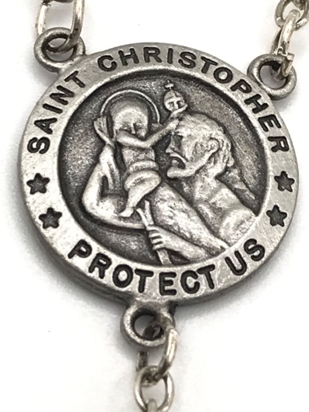 Saint Christopher Rosary Travelers Prayer Car Pocket One Decade Crystal Beads